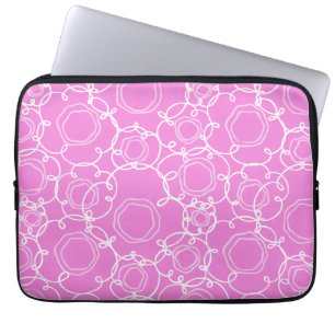Housse Pour Ordinateur Portable Matrice florale abstraite (rose tendre) Beaux-arts
