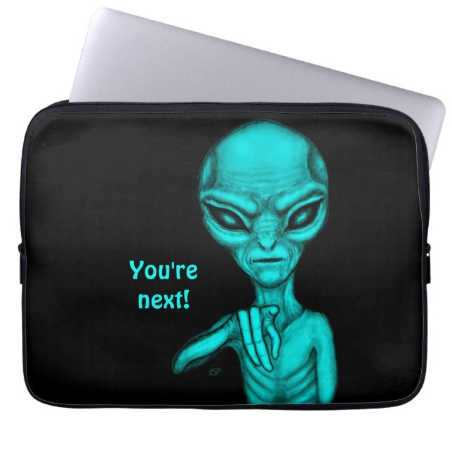 Housse Pour Ordinateur Portable Mauvais Alien, Tu es le prochain ! (Devant)