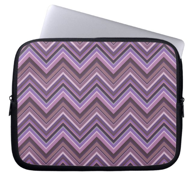 Housse Pour Ordinateur Portable Mauve zigzag stripes (Devant)