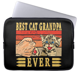 Housse Pour Ordinateur Portable Meilleur grand-père de chat jamais, Fête des pères