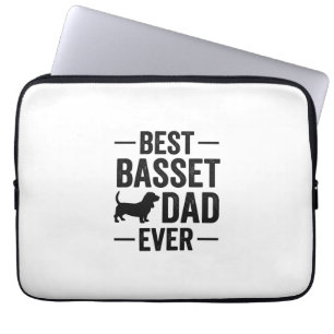 Housse Pour Ordinateur Portable Meilleur Papa Basset Vintage Gravure T-Shirt Chien