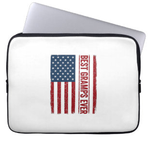 Housse Pour Ordinateur Portable Meilleur Papi Patriote Drapeau Vector Design_1