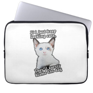 Housse Pour Ordinateur Portable Mème de chat fâché drôle pour les personnes chatte