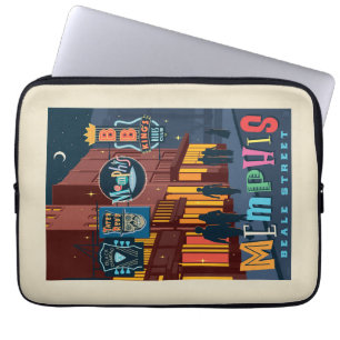 Housse Pour Ordinateur Portable Memphis, TN Beale Street Neon