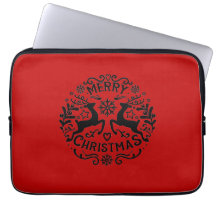 Merry Christmas Reindeer, Red Black