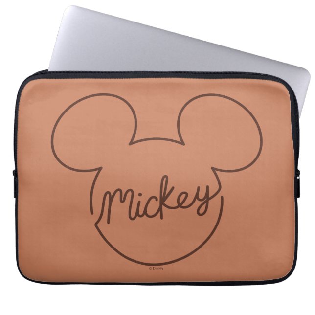 Housse Pour Ordinateur Portable Mickey Continuous Line Icon Name Graphic (Devant)