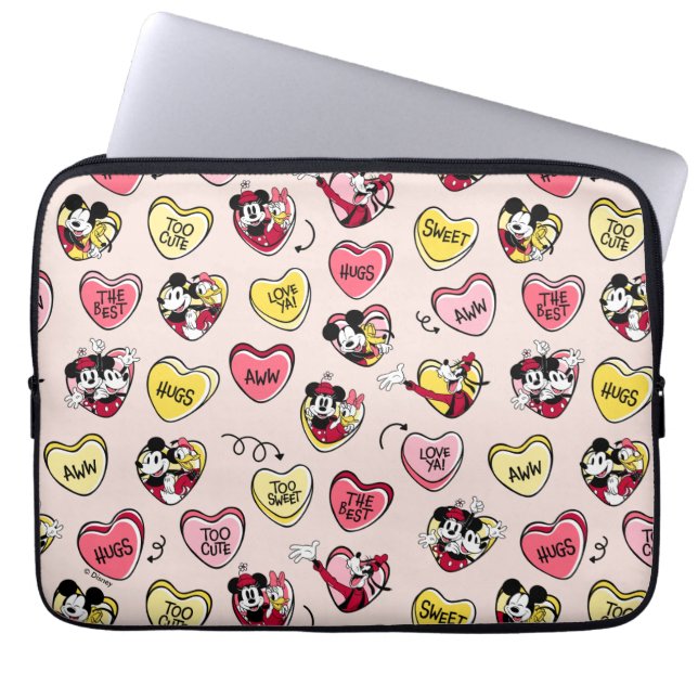 Housse Pour Ordinateur Portable Mickey Souris & Amis | Valentine Heart Candy (Devant)