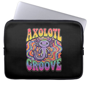 Housse Pour Ordinateur Portable Mignon Axolotl Hippie Groovy Art Rétro 70s Arc-en-