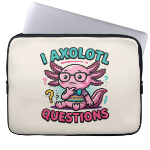 Housse Pour Ordinateur Portable Mignon Je Questions Axolotl nerd aztec avec des lu