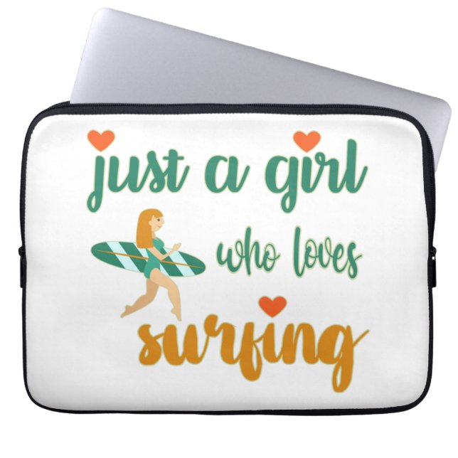Housse Pour Ordinateur Portable Mignonne citation estivale Juste une fille qui aim (Devant)
