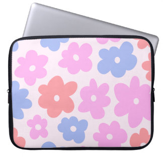 Housse Pour Ordinateur Portable Mignonne Pastel Rose MainFleurs Daisy Dessinées