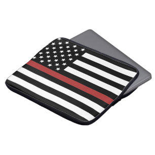 Housse Pour Ordinateur Portable Mince Red Line USA Drapeau Pompier Service d'incen