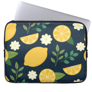 Housse Pour Ordinateur Portable Minimaliste citron et feuilles