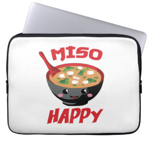 Housse Pour Ordinateur Portable Miso Happy Funny Food Kawaii