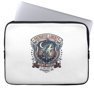 Housse Pour Ordinateur Portable Mission de nuit patriotique Patriote Loup Militair