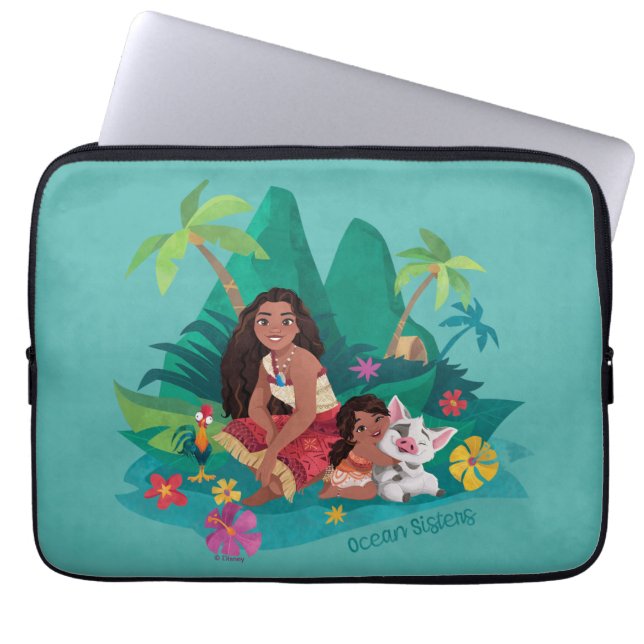 Housse Pour Ordinateur Portable Moana et Simea Ocean Sisters (Devant)