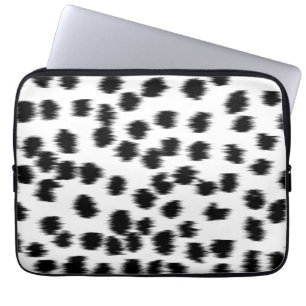 Housse Pour Ordinateur Portable Modèle dalmatien noir et blanc d'impression