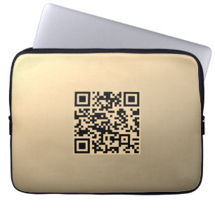Housse Pour Ordinateur Portable Modèle de code QR immédiatement modifiable   Or Fa