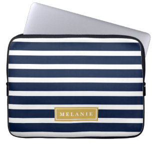 Housse Pour Ordinateur Portable Modèle de nom Gold du Motif de la marine