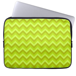 Housse Pour Ordinateur Portable Modèle de zigzag de vert de chaux