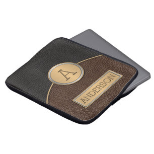 Housse Pour Ordinateur Portable Modèle exécutif de nom de monogramme