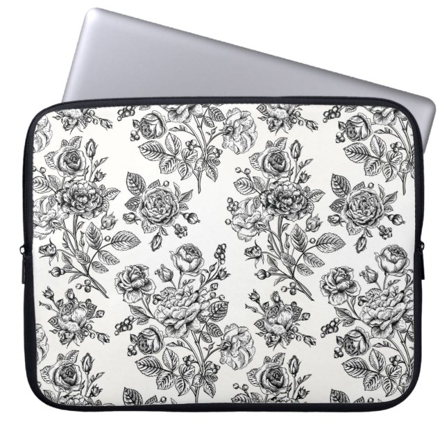 Housse Pour Ordinateur Portable Modèle Floral Rose vintage (Devant)