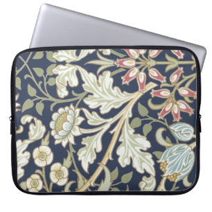 Housse Pour Ordinateur Portable Modèle Floral vintage sur bleu