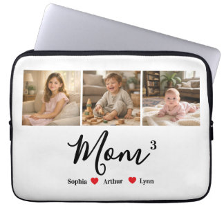 Housse Pour Ordinateur Portable Modern Minimalist Mom Custom Photo & Name Keepsake