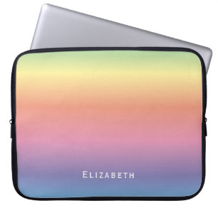 Housse Pour Ordinateur Portable Moderne Girly Cute Pastel Rainbow Ombre Nom person