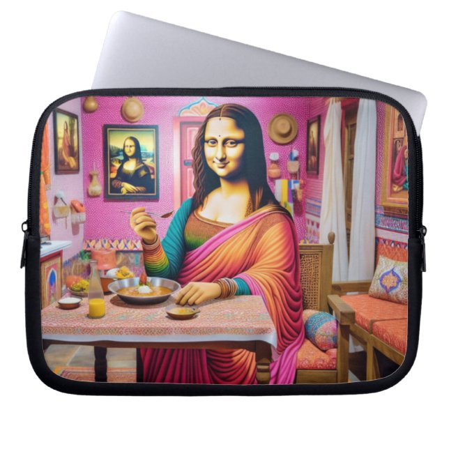 Housse Pour Ordinateur Portable Mona eating Indian foods (Devant)