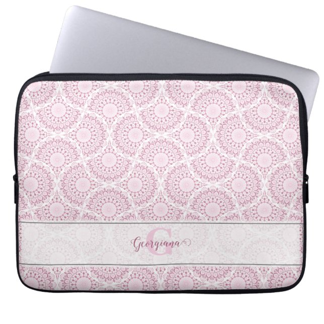 Housse Pour Ordinateur Portable Monogramme Art Déco Confetti Lace Mandala (Devant)