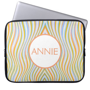 Housse Pour Ordinateur Portable Monogramme Colorful Wavy