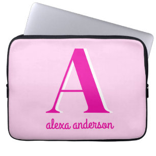 Housse Pour Ordinateur Portable Monogramme Dolly Rétro Rose chaud
