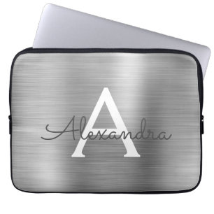 Housse Pour Ordinateur Portable Monogramme en acier inoxydable de luxe