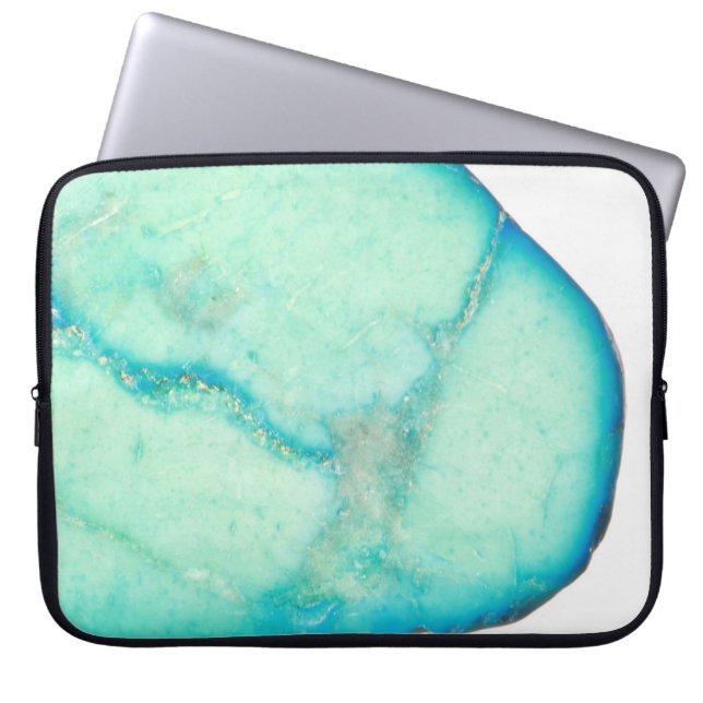 Housse Pour Ordinateur Portable Monogramme en pierre de taille Turquoise (Devant)