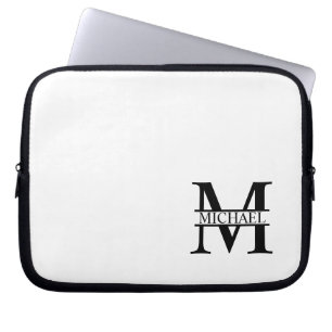 Housse Pour Ordinateur Portable Monogramme et nom personnalisés