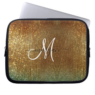 Housse Pour Ordinateur Portable Monogramme Holographique Parties scintillant or