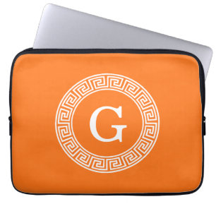 Housse Pour Ordinateur Portable Monogramme initial du cadre de ligne de clé de clé