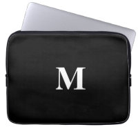 Monogramme Initiales Nom personnalisé Black White
