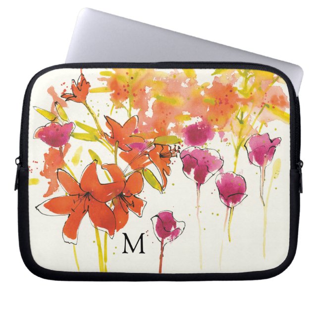Housse Pour Ordinateur Portable Monogramme | la prune de Patty (Devant)