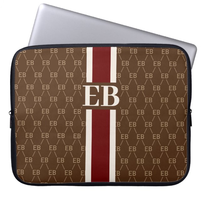 Housse Pour Ordinateur Portable Monogramme moderne avec Motif de concepteur (Devant)