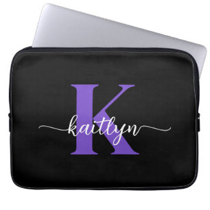 Housse Pour Ordinateur Portable Monogramme noir violet
