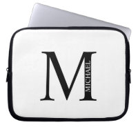 Monogramme personnalisé et manches d'ordinateur po