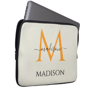 Housse Pour Ordinateur Portable Monogramme personnalisé & Nom