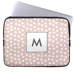 Housse Pour Ordinateur Portable monogramme rose pâle