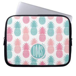 Housse Pour Ordinateur Portable Monogramme vintage du motif d'ananas