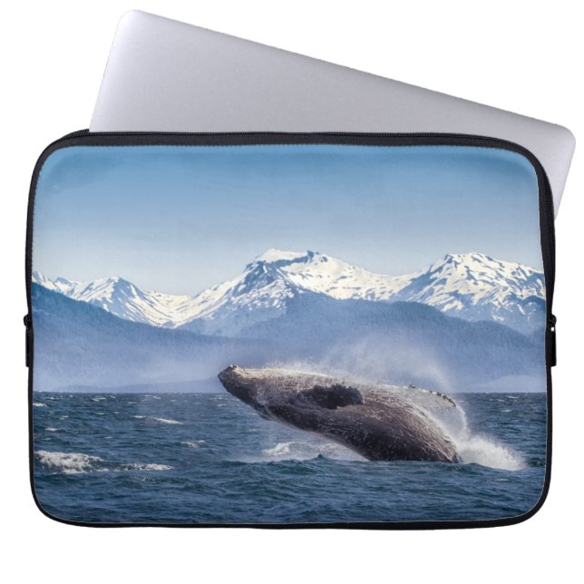 Housse Pour Ordinateur Portable Montagnes | Baleines en route Glacier Bay, Alaska (Devant)