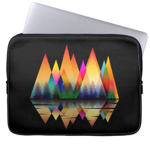 HOUSSE POUR ORDINATEUR PORTABLE MONTAGNES COLORÉES FORMES NATURE FORÊT