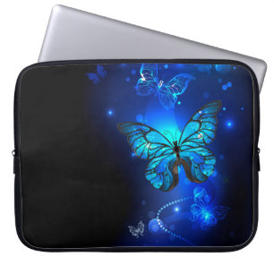 Housse Pour Ordinateur Portable Morpho Butterfly in the Dark Background