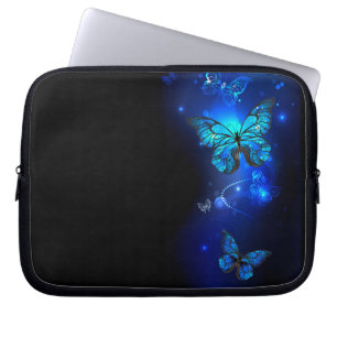 Housse Pour Ordinateur Portable Morpho Butterfly in the Dark Background